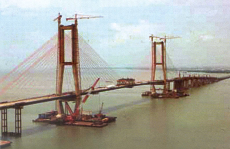 The Suramadu Bridge connecting Surabaya and Madura Island